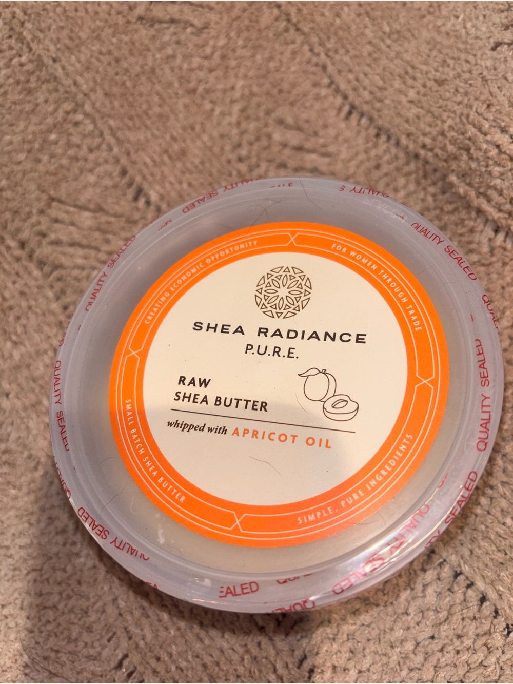 Shea Radiance P.U.R.E. Raw Shea Butter Apricot Oil 9 oz Sealed Vegan